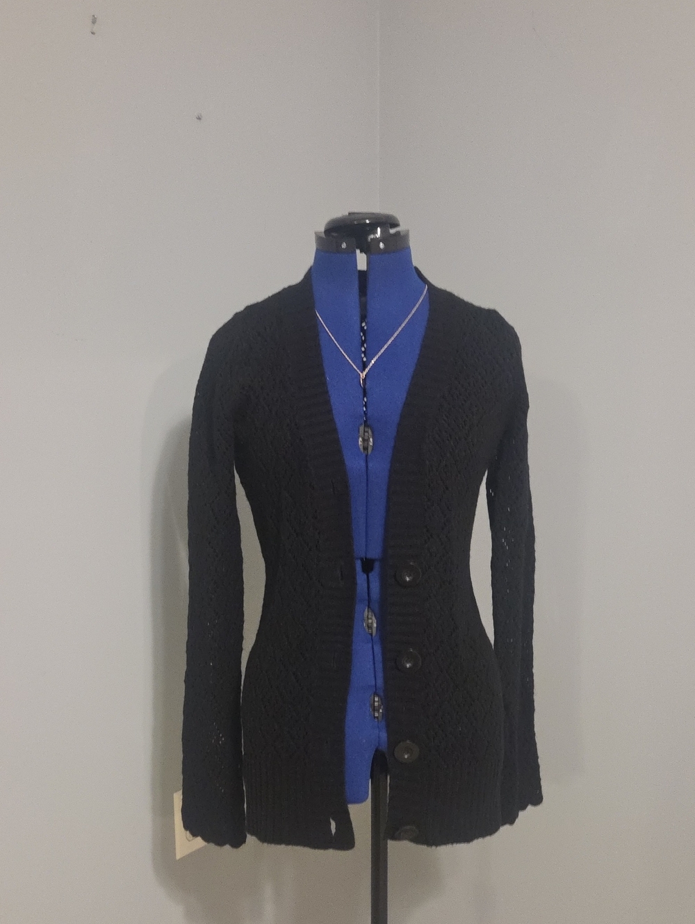 Energie Black Knit Cardigan Sweater